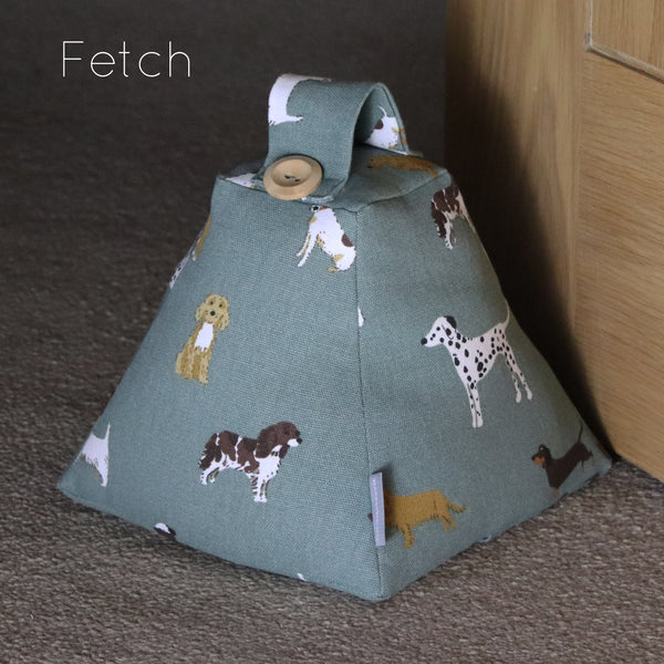 Dog door stop Handmade in Sophie Allport dog print Labrador Pug Dalmatian Cockapoo fabric