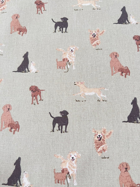 Sophie Allport tea cosy in Labrador Retriever print fabric. Handmade by Harris and Home