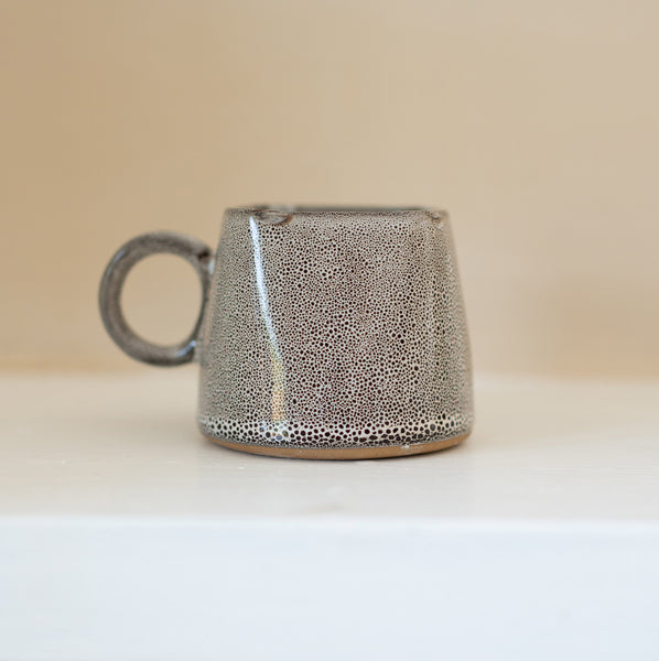Tawny Brown Reactive Glaze Stoneware Flat White Coffee Mug (Small)