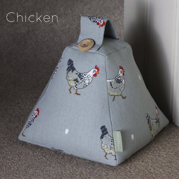 Sophie Allport fabric doorstop Handmade by Harris and Home. Animal print Dog Chicken  Hare fabric