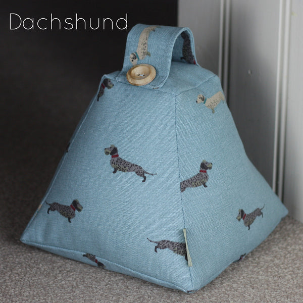 Sophie Allport fabric doorstop Handmade by Harris and Home. Animal print Dog Chicken  Hare fabric