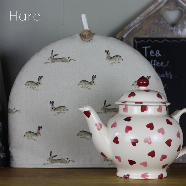 Sophie Allport tea cosy. Handmade in Labrador retriever, bees, robin, owl, pheasant chicken fabrics